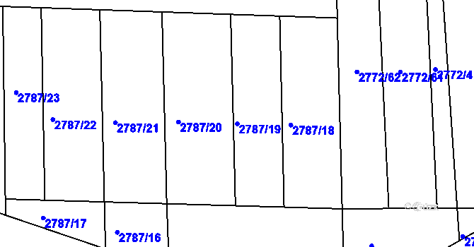 Parcela st. 2787/19 v KÚ Hodonín, Katastrální mapa