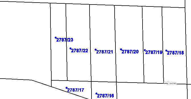 Parcela st. 2787/21 v KÚ Hodonín, Katastrální mapa