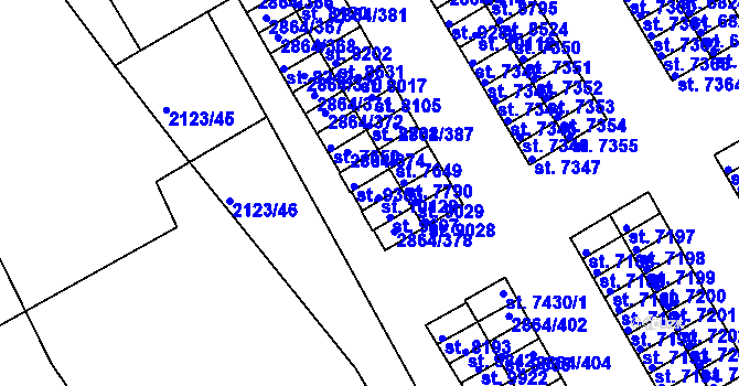 Parcela st. 2864/376 v KÚ Hodonín, Katastrální mapa