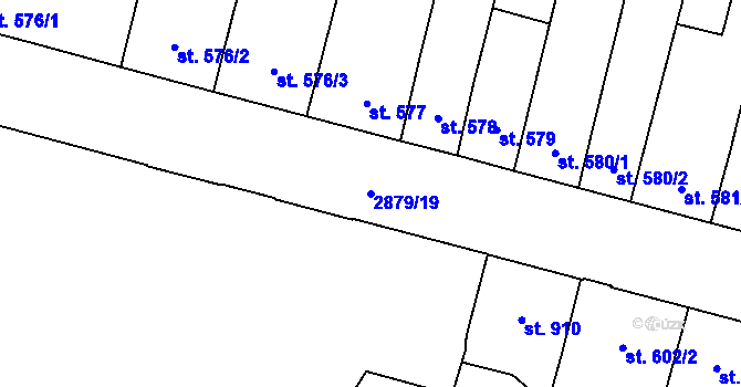 Parcela st. 2879/19 v KÚ Hodonín, Katastrální mapa