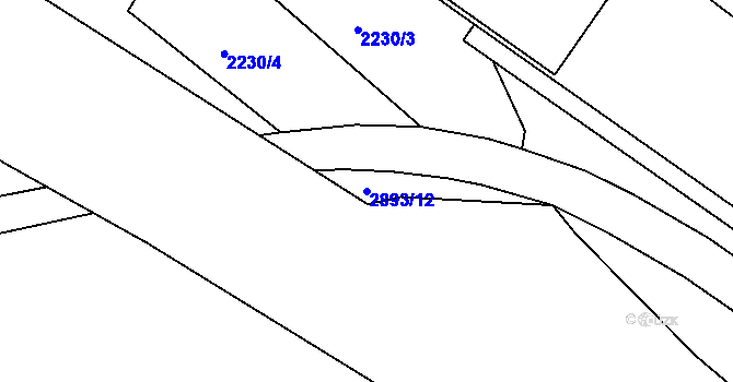 Parcela st. 2893/12 v KÚ Hodonín, Katastrální mapa