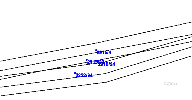 Parcela st. 2915/4 v KÚ Hodonín, Katastrální mapa