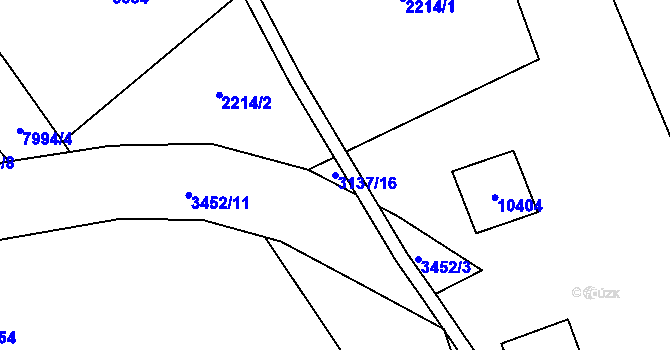 Parcela st. 3137/16 v KÚ Hodonín, Katastrální mapa
