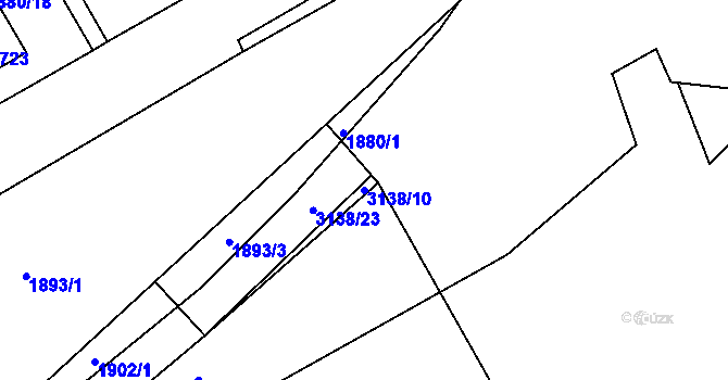 Parcela st. 3138/10 v KÚ Hodonín, Katastrální mapa