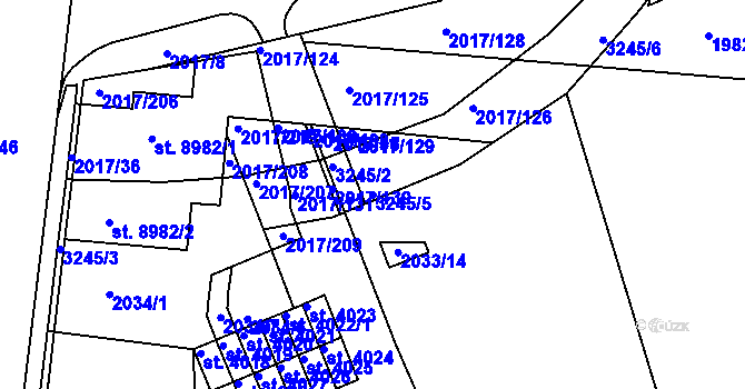 Parcela st. 3245/5 v KÚ Hodonín, Katastrální mapa