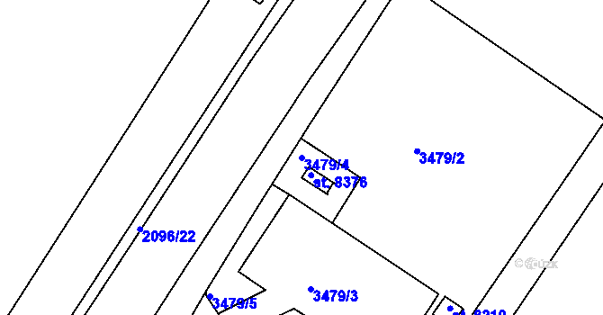 Parcela st. 3479/4 v KÚ Hodonín, Katastrální mapa