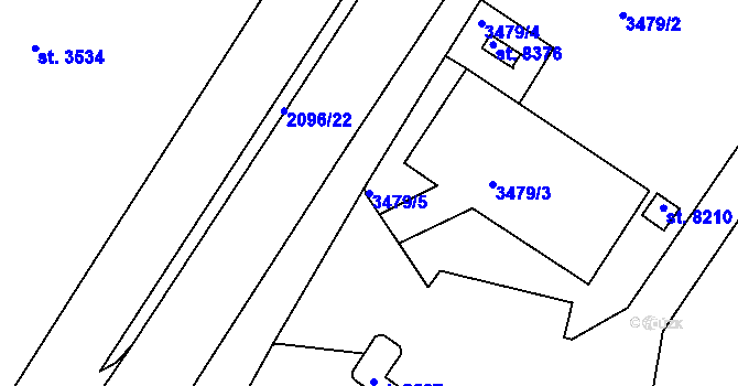 Parcela st. 3479/5 v KÚ Hodonín, Katastrální mapa