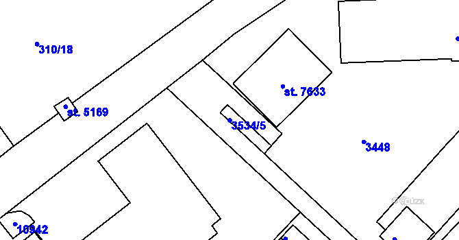 Parcela st. 3534/5 v KÚ Hodonín, Katastrální mapa