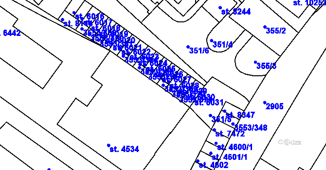 Parcela st. 3553/369 v KÚ Hodonín, Katastrální mapa