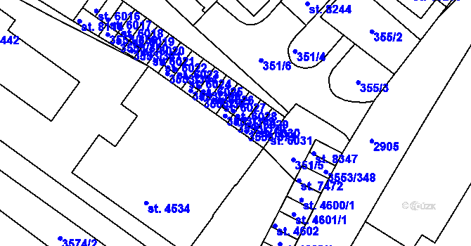 Parcela st. 3553/370 v KÚ Hodonín, Katastrální mapa