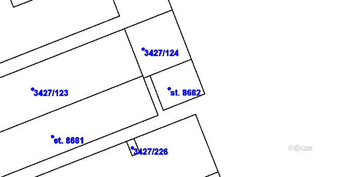 Parcela st. 8682 v KÚ Hodonín, Katastrální mapa