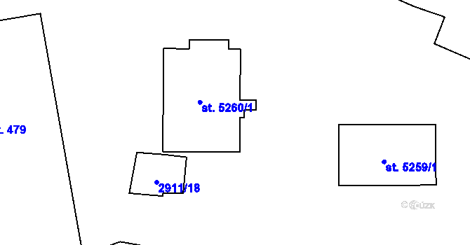 Parcela st. 5260/3 v KÚ Hodonín, Katastrální mapa