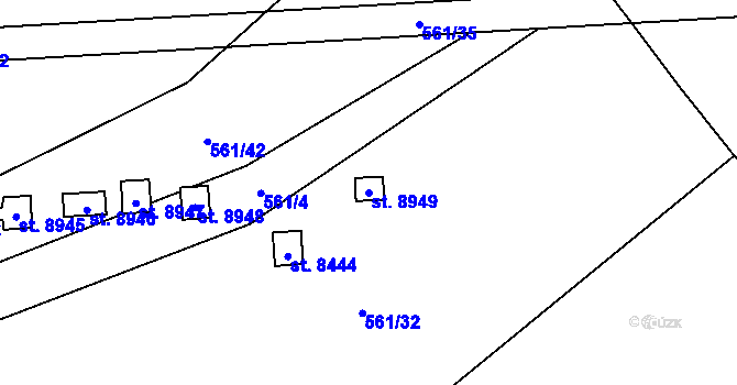 Parcela st. 8949 v KÚ Hodonín, Katastrální mapa