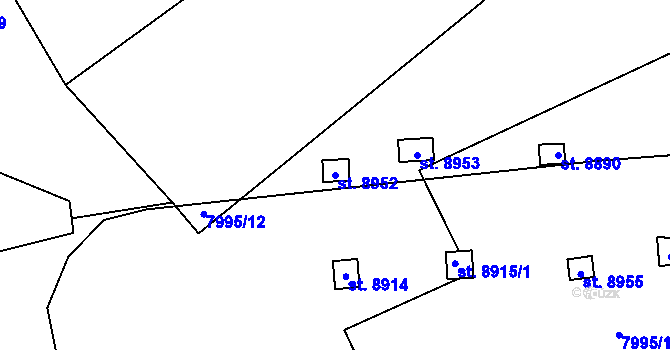 Parcela st. 8952 v KÚ Hodonín, Katastrální mapa
