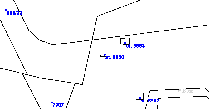 Parcela st. 8960 v KÚ Hodonín, Katastrální mapa