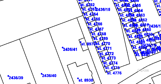 Parcela st. 8970 v KÚ Hodonín, Katastrální mapa