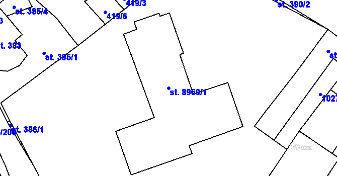 Parcela st. 8969/1 v KÚ Hodonín, Katastrální mapa