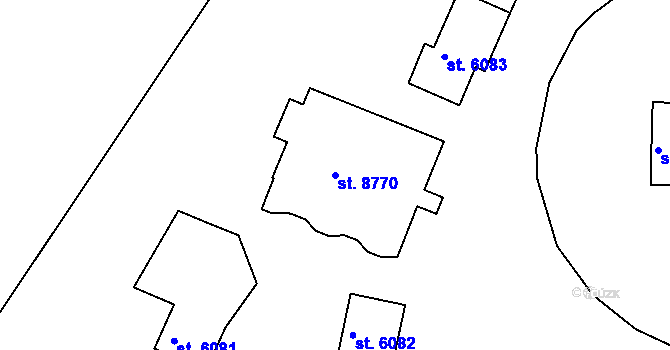 Parcela st. 8770 v KÚ Hodonín, Katastrální mapa