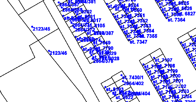 Parcela st. 9029 v KÚ Hodonín, Katastrální mapa
