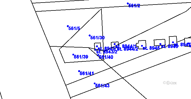 Parcela st. 8943/2 v KÚ Hodonín, Katastrální mapa