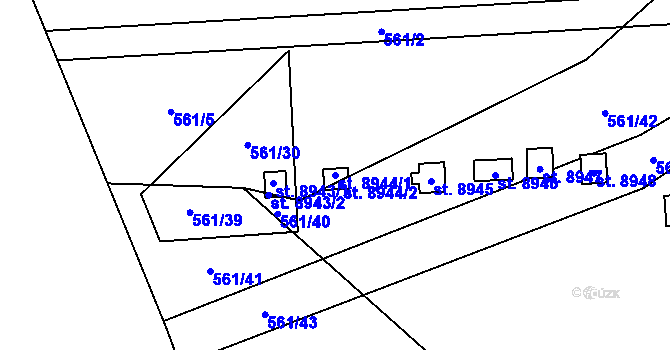 Parcela st. 8944/1 v KÚ Hodonín, Katastrální mapa