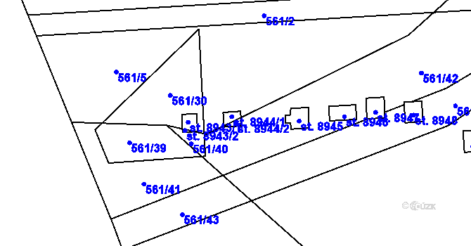 Parcela st. 8944/2 v KÚ Hodonín, Katastrální mapa