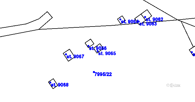 Parcela st. 9065 v KÚ Hodonín, Katastrální mapa
