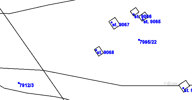 Parcela st. 9068 v KÚ Hodonín, Katastrální mapa