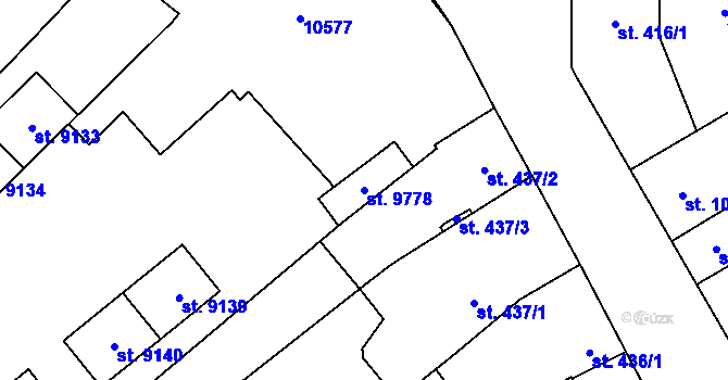 Parcela st. 9778 v KÚ Hodonín, Katastrální mapa