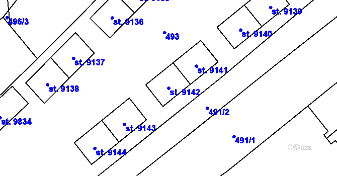 Parcela st. 9142 v KÚ Hodonín, Katastrální mapa