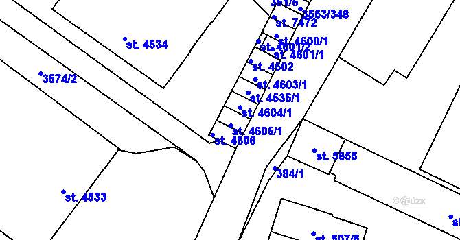 Parcela st. 4605/1 v KÚ Hodonín, Katastrální mapa