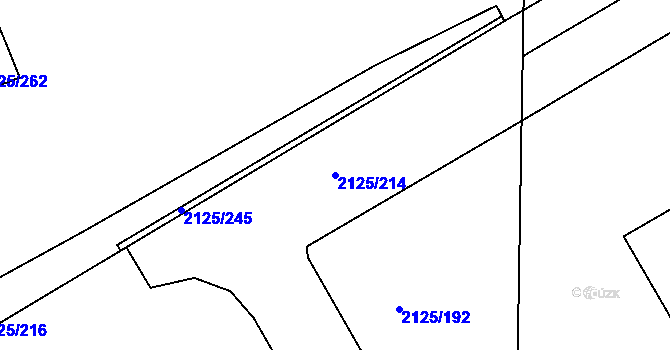 Parcela st. 2125/214 v KÚ Hodonín, Katastrální mapa