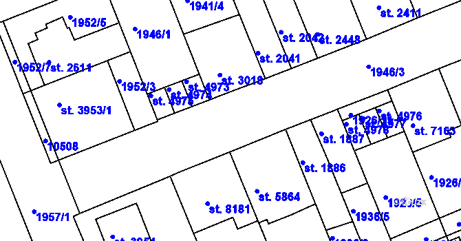 Parcela st. 1946/10 v KÚ Hodonín, Katastrální mapa