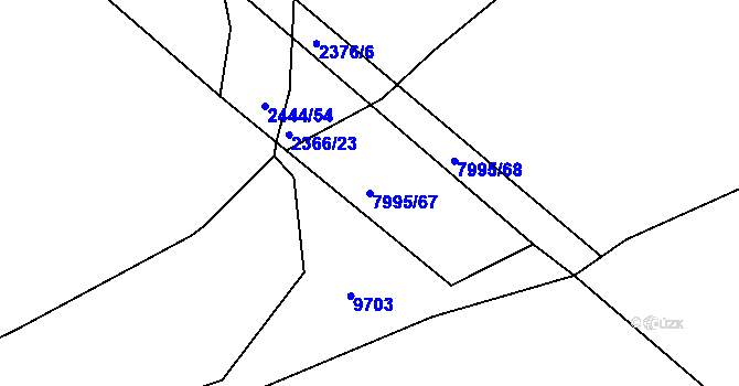 Parcela st. 7995/67 v KÚ Hodonín, Katastrální mapa