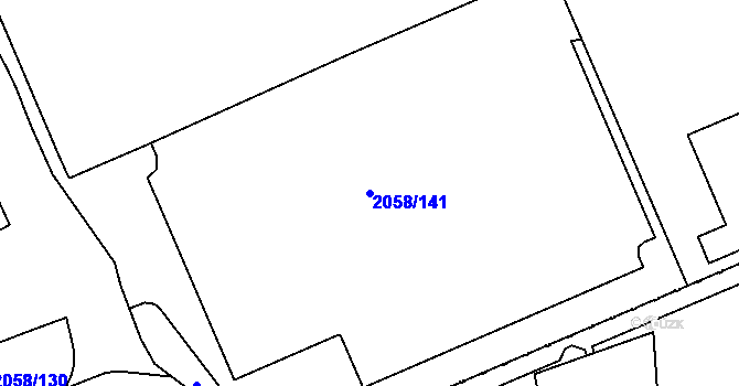 Parcela st. 2058/141 v KÚ Hodonín, Katastrální mapa