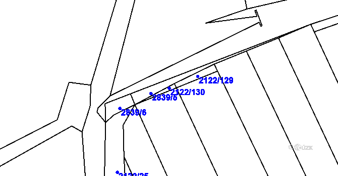 Parcela st. 2122/130 v KÚ Hodonín, Katastrální mapa