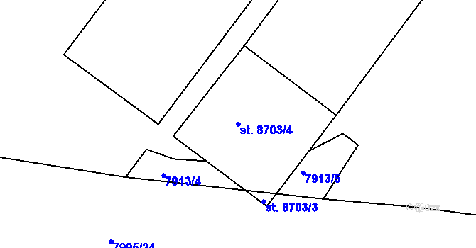 Parcela st. 8703/4 v KÚ Hodonín, Katastrální mapa