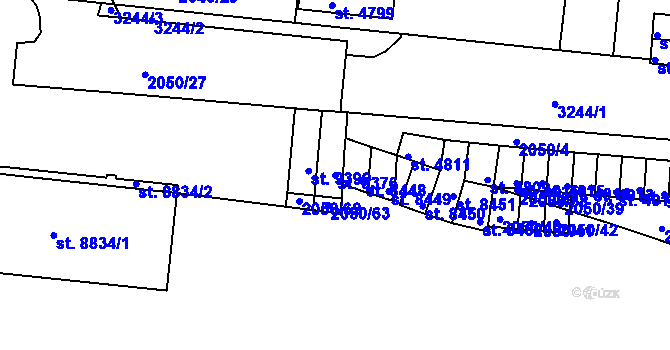 Parcela st. 9376 v KÚ Hodonín, Katastrální mapa