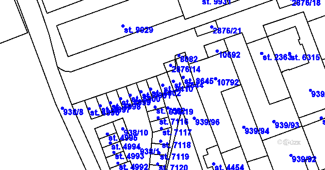 Parcela st. 9410 v KÚ Hodonín, Katastrální mapa