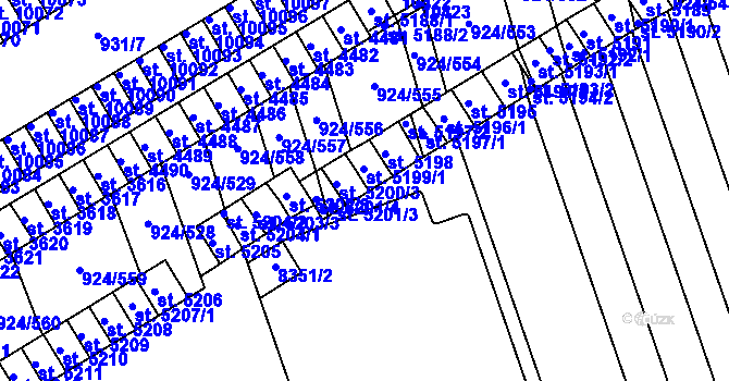 Parcela st. 5200/4 v KÚ Hodonín, Katastrální mapa