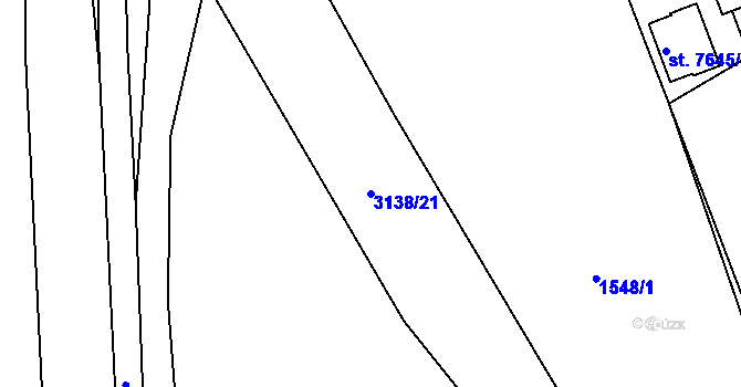 Parcela st. 3138/21 v KÚ Hodonín, Katastrální mapa