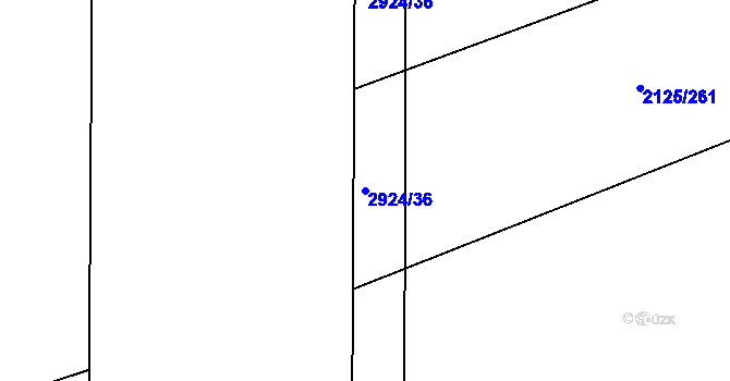 Parcela st. 2924/36 v KÚ Hodonín, Katastrální mapa