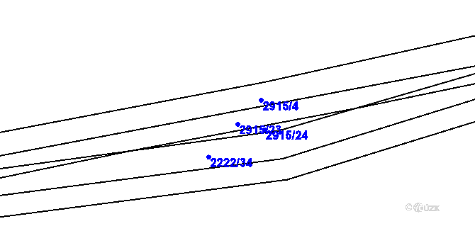 Parcela st. 2915/23 v KÚ Hodonín, Katastrální mapa