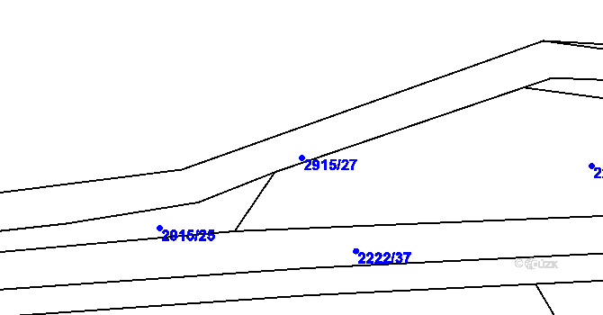 Parcela st. 2915/27 v KÚ Hodonín, Katastrální mapa