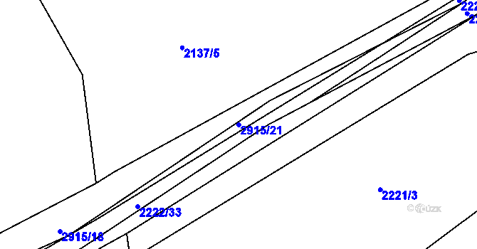 Parcela st. 2915/21 v KÚ Hodonín, Katastrální mapa