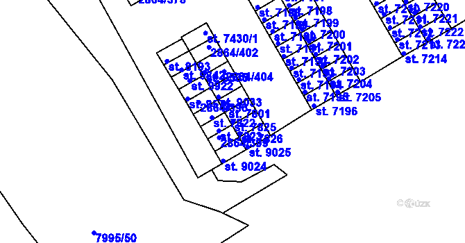 Parcela st. 7825 v KÚ Hodonín, Katastrální mapa