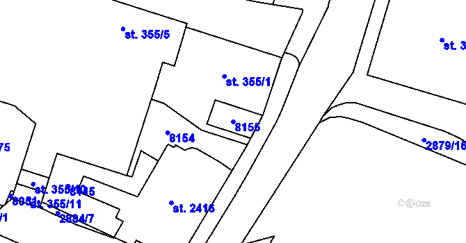 Parcela st. 8155 v KÚ Hodonín, Katastrální mapa