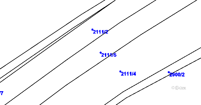 Parcela st. 2111/5 v KÚ Hodonín, Katastrální mapa