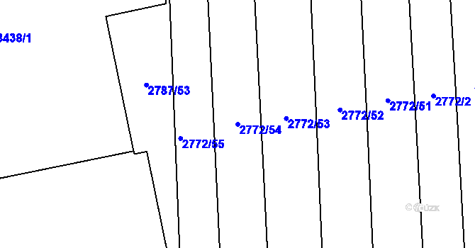 Parcela st. 2772/54 v KÚ Hodonín, Katastrální mapa