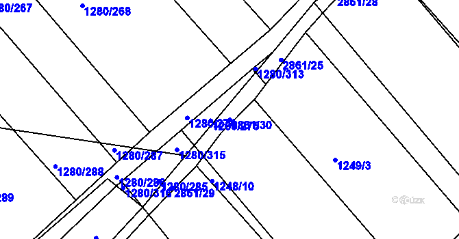 Parcela st. 2861/30 v KÚ Hodonín, Katastrální mapa